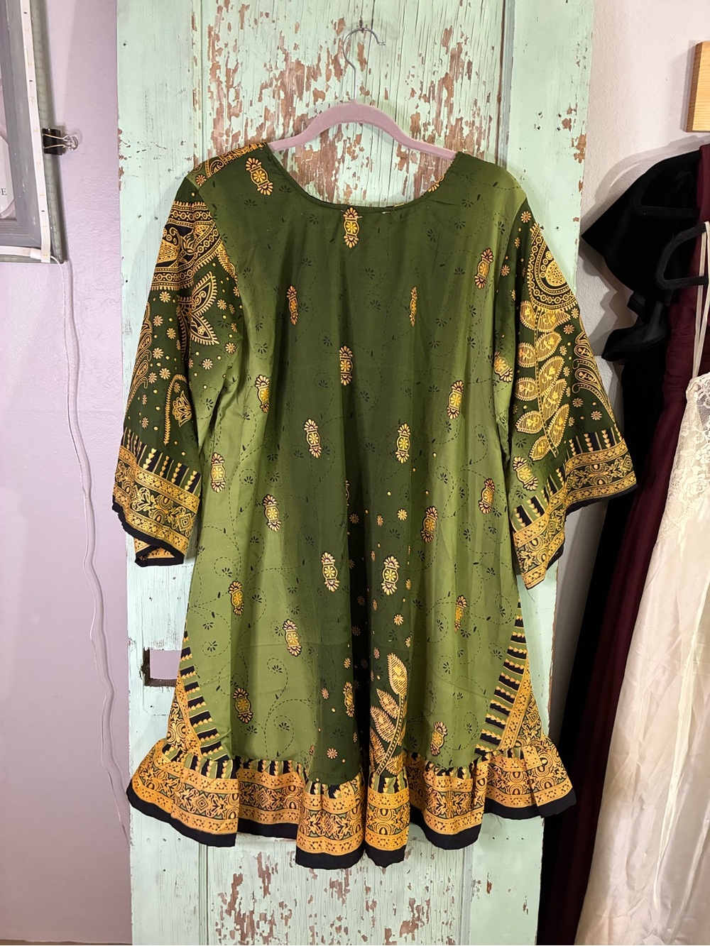 Women’s NWT Lapogee Green & gold Tunic Top - Picture 4 of 7